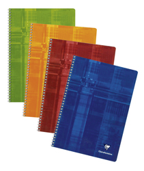 Clairefontaine Spiralbuch A4 kariert 50 Blat Mit flexiblem Deckel, mit abwaschbarer Zellophanfolie kaschiert, hochglänzend. Velin-Superqualität mit sati­nier­tem und schnee­weißem 90 g/qm Papier, holzfrei. Spezielle Glättung des Papiers für eine besonders...